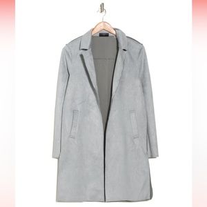 🆕 Faux Suede Roll Tab Open Topper light blue jacket